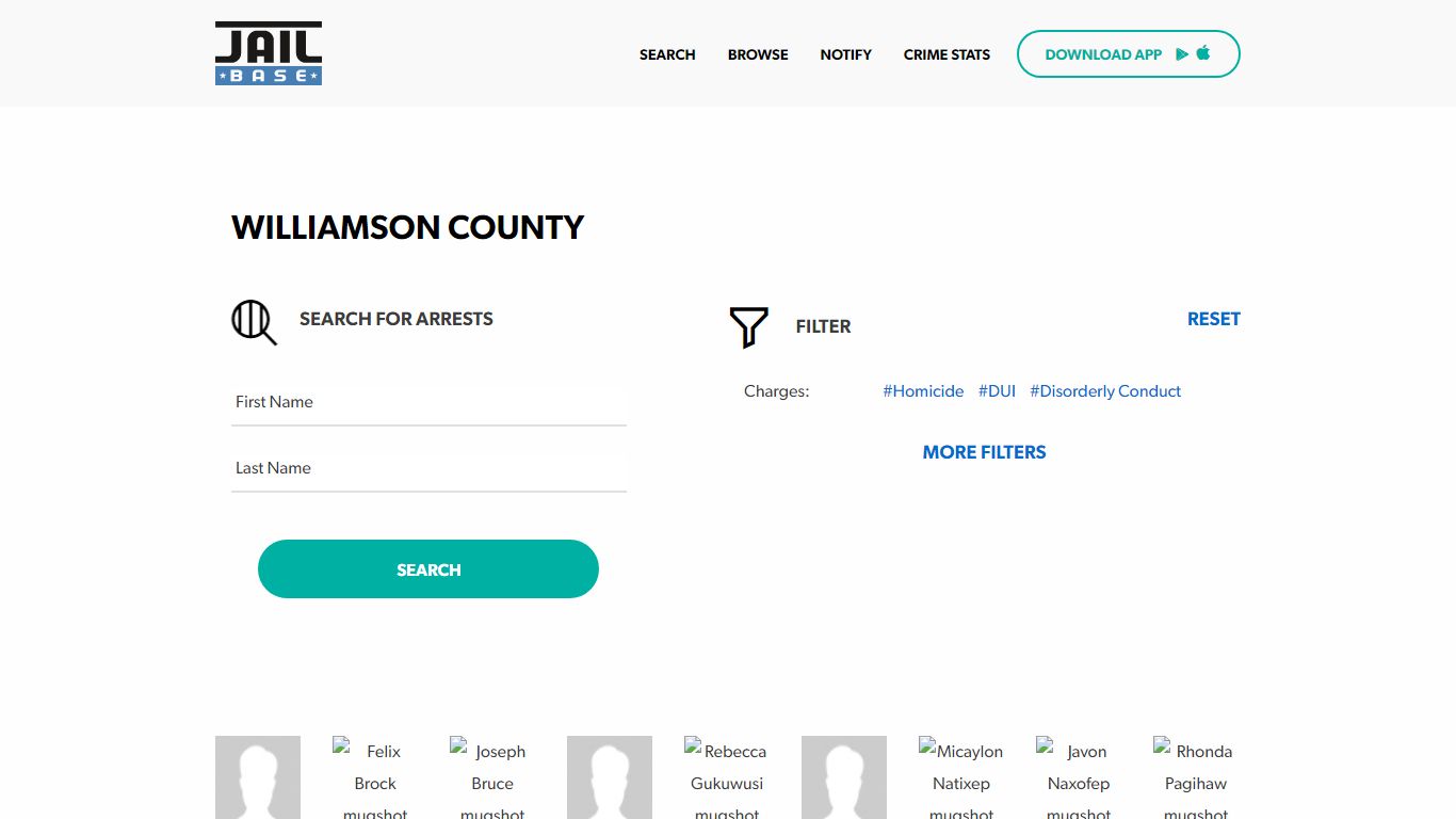 Williamson County Jail Inmate Search and Mugshots | JailBase